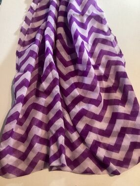 Purple Chevron Infinity Scarf in Black Mesh Bag